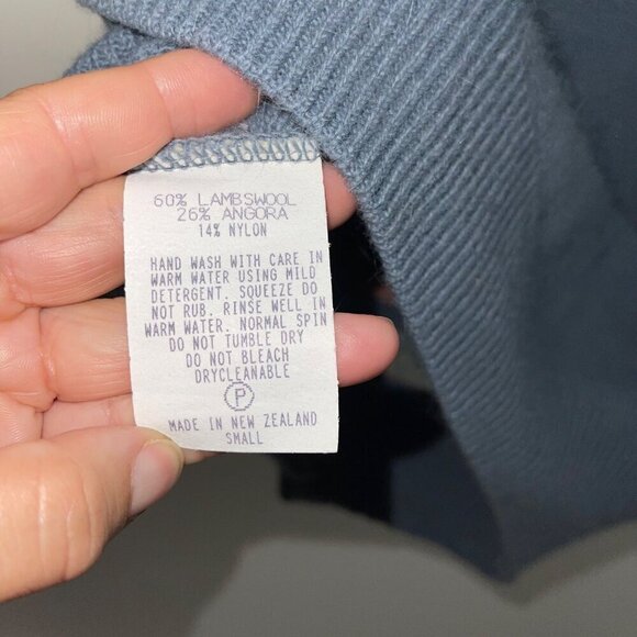 Spring Creek Angora Womens Vest Size Small Blue Cats Sheep Grandmacore - Picture 4 of 9